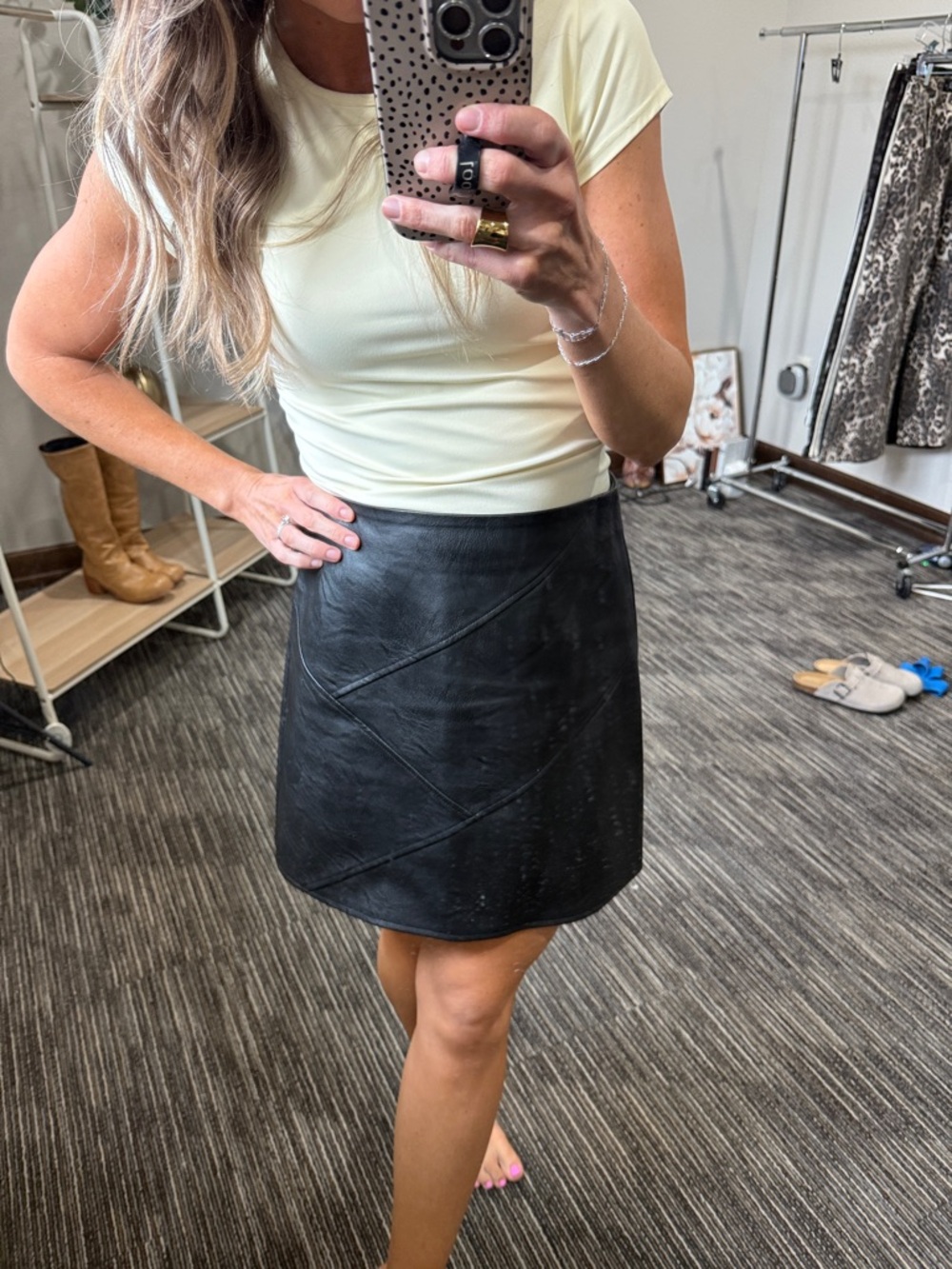 Topshop Black Faux Leather Mini Skirt